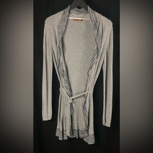 Belldini Gray Open Front Cardigan with Belt